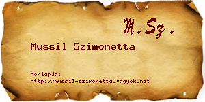Mussil Szimonetta névjegykártya